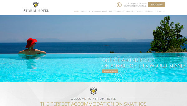 atrium hotel web design